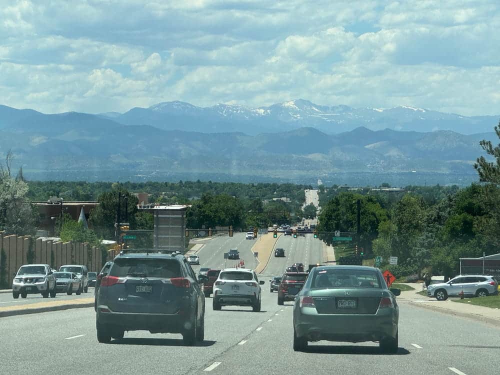 Driving around Denver in Colorado