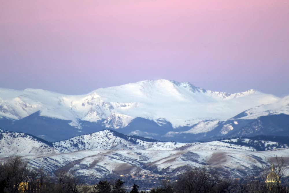 sunrise in the denver colorados mountains